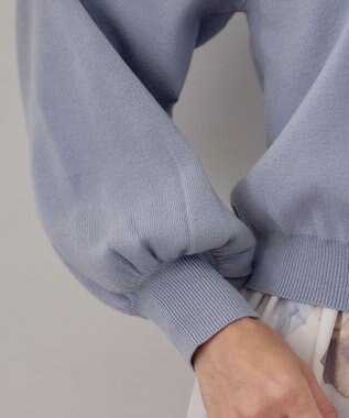 Tiaclasse 【洗える】パールボタンニットカーデ サックス