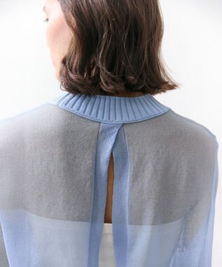 BEIGE， PYRRHOT / シアーコンビ バックスリットプルオーバー Sax