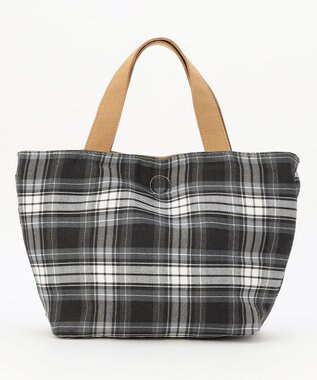 J.PRESS LADIES 【完全受注生産】ポーチ付き キャンバス ミニトートバッグ ベージュ×グレーチェック系