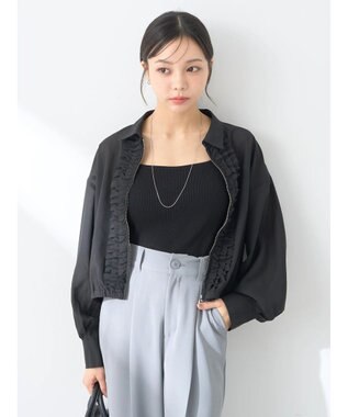 earth music&ecology フリルシャツ Black