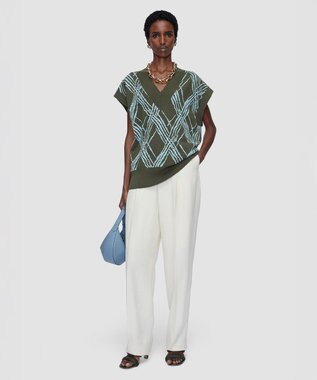JOSEPH チェックニット　ベスト Palm Leaf/Chambray