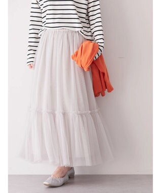 AMERICAN HOLIC ティアードチュールスカート Light Gray