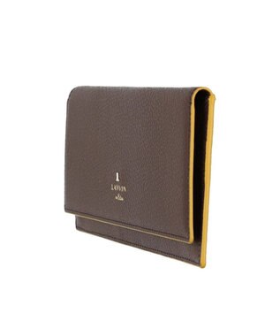LANVIN en Bleu リム 被せ薄マチ長財布 ブラウン