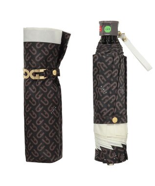 MOONBAT 【耐風】FURLA(フルラ) 折りたたみ傘 モノグラム 8本骨 大きめ55cm 日本製 オフホワイト