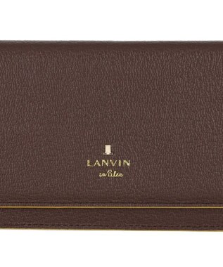 LANVIN en Bleu リム 被せ薄マチ長財布 ブラウン