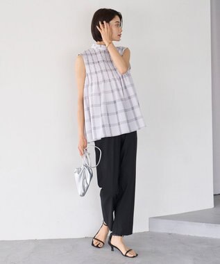 UNFILO 【WEB限定】シアーシャーリングブラウス グラフチェック