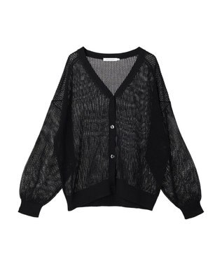 AMERICAN HOLIC メッシュＶネックニットカーディガン Black