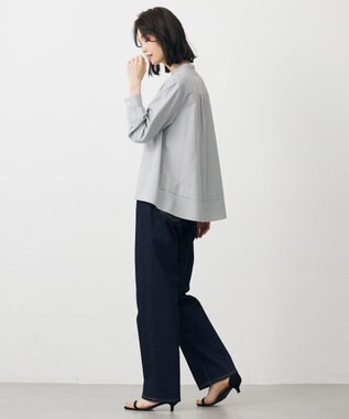 J.PRESS LADIES LIMBLESS50ツイル ブラウス ライトグレー系