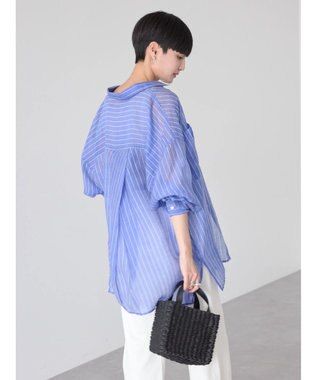 AMERICAN HOLIC シアーＣＯＯＬポケット付きルーズシャツ Stripe