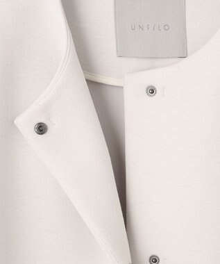 UNFILO 【洗える/シワになりにくい】ダブルフェイスジャージー　ノーカラー エクリュ