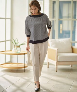 組曲 【WEB限定】セーターマシーン リラクシーニットTシャツ ネイビー系1