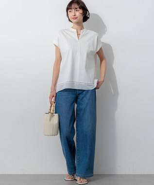 23区 【滝沢眞規子さん着用/VERY・Oggi掲載】23区DENIM ストレッチ ワイドパンツ スカイブルー系