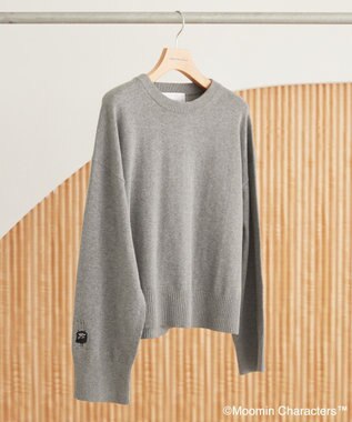 AMERICAN HOLIC Moomin 袖刺繍ニットプルオーバー Gray Mixture