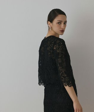 GRACE CONTINENTAL レ－スブラウス ブラック