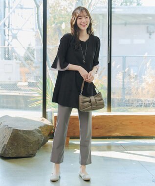 Tiaclasse 日本製デンビスリムストレートパンツ モカ