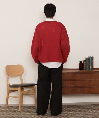 WEGO ダブルガーゼダメージプルオーバー レッド