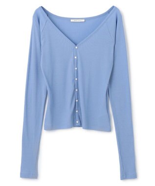 BEIGE， 【洗える・BAILA 10月号掲載】MARINO / 2WAYリブコンパクトカーディガン Sky