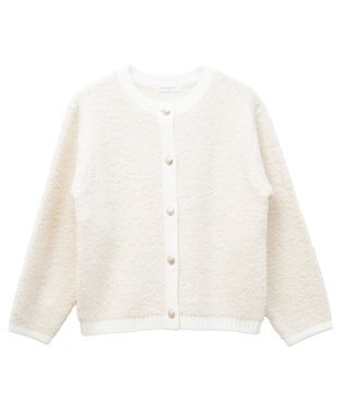 Green Parks ループ編み金釦ニットカーディガン Ecru