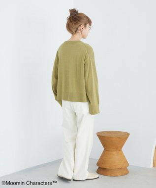 AMERICAN HOLIC Moomin 袖刺繍ニットプルオーバー Green