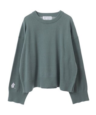 AMERICAN HOLIC Moomin 袖刺繍ニットプルオーバー Sax