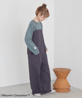 AMERICAN HOLIC Moomin 袖刺繍ニットプルオーバー Sax