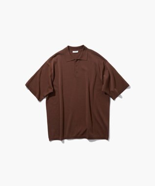 ATON NATURAL DYED ORGANIC | ハーフスリーブポロニット - UNISEX BROWN