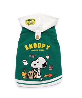 PET PARADISE スヌーピー おでかけ柄  パーカー  《グリーン》小型犬 グリーン
