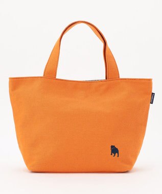 J.PRESS LADIES 【完全受注生産】ポーチ付き キャンバス ミニトートバッグ オレンジ×ストライプ系