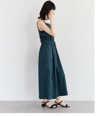 YECCA VECCA 【UVカット/遮熱/接触冷感】COOLカーゴキャミワンピース Blue Green