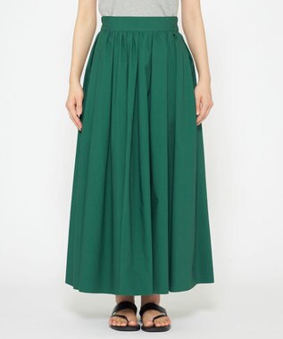 uncrave 【洗濯機洗い可】カラータイプライター フレアスカート（uncrave WHITE） グリーン