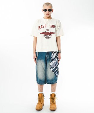 WEGO 【ユニセックス着用ITEM】グラフィックヘンリーネックT（SS） オフホワイト