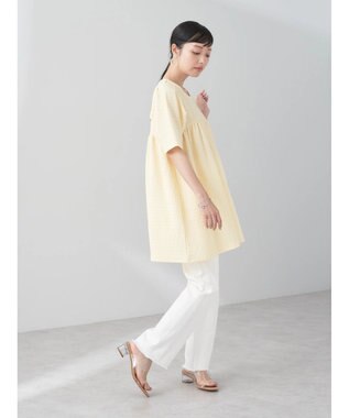 earth music&ecology ジャガードギャザーチュニック Light Beige