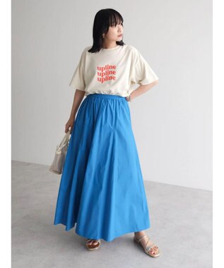 Green Parks Ｉ　切替ギャザーロングスカート Blue