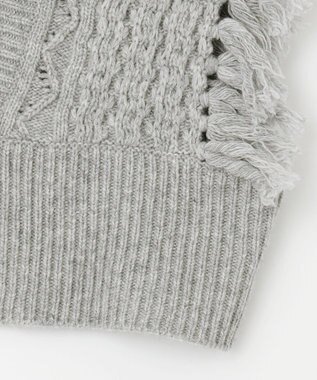 #Newans 【洗える】カシミヤブレンドバルキーデザインニットベスト グレー系