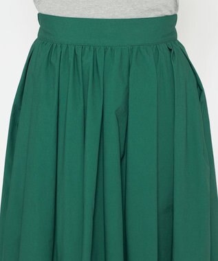 uncrave 【洗濯機洗い可】カラータイプライター フレアスカート（uncrave WHITE） グリーン