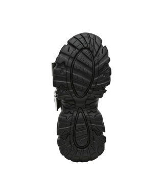 STEVE MADDEN VOLTAIRE ビジューバックル厚底サンダル ブラックブラック