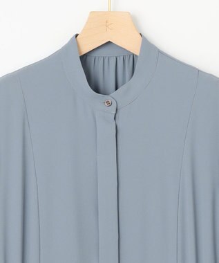 組曲 L 【WEB限定】バックサテンジョーゼット ワンピース ブルー系