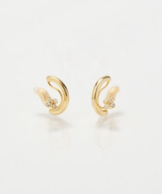 Phoebe 【金属アレルギー対応】【痛くないシリーズ】フラワービジューフロートライトフィットイヤリング　ゴールド ゴールド