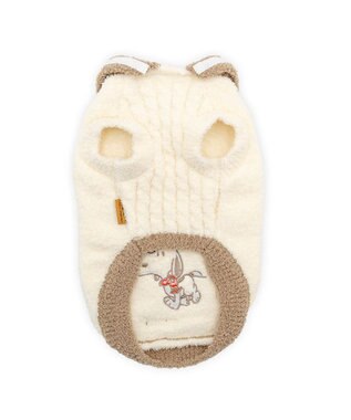 PET PARADISE スヌーピー 遠赤外線 セーラーニット お散歩 小型犬 ホワイト×ブラウン