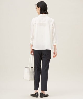 自由区 【ドラマ「明日はもっと いい日になる」着用】【接触冷感・吸水速乾・洗える】ナチュラルリネンクロップド丈 シャツ オフ