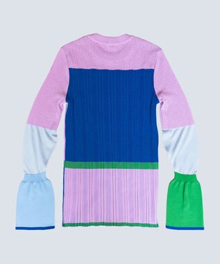 COQ CACTUS カラーブロックリブニット ライラック