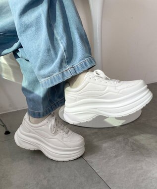 WEGO 厚底ラインスニーカー ホワイト