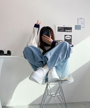 WEGO 厚底ラインスニーカー ホワイト