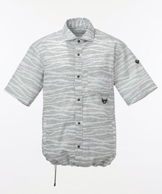 JOSEPH ABBOUD MOUNTAIN エンボスサファリカモ 半袖シャツ グレー系5