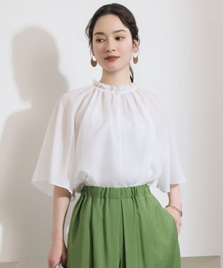 自由区 S リヨセルポプリンフリル ブラウス