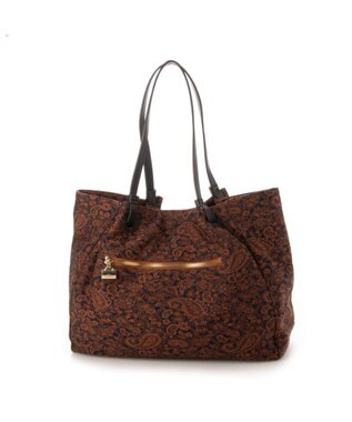 LA BAGAGERIE 【DEVEAUX】ペイズリーナチュラルトート レンガブラウン