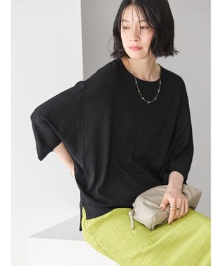 AMERICAN HOLIC 接触冷感トライアングルスリーブニットプルオーバー Black