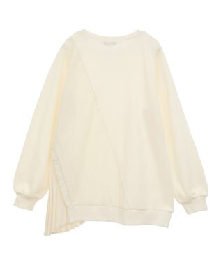 earth music&ecology サイドプリーツ裏起毛プルオーバー Ivory