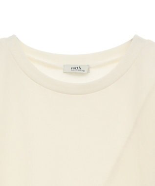 earth music&ecology サイドプリーツ裏起毛プルオーバー Ivory