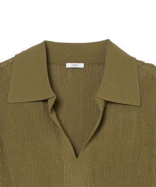 JOSEPH クリンクルヴィスコース　ポロトップ Fig Leaf